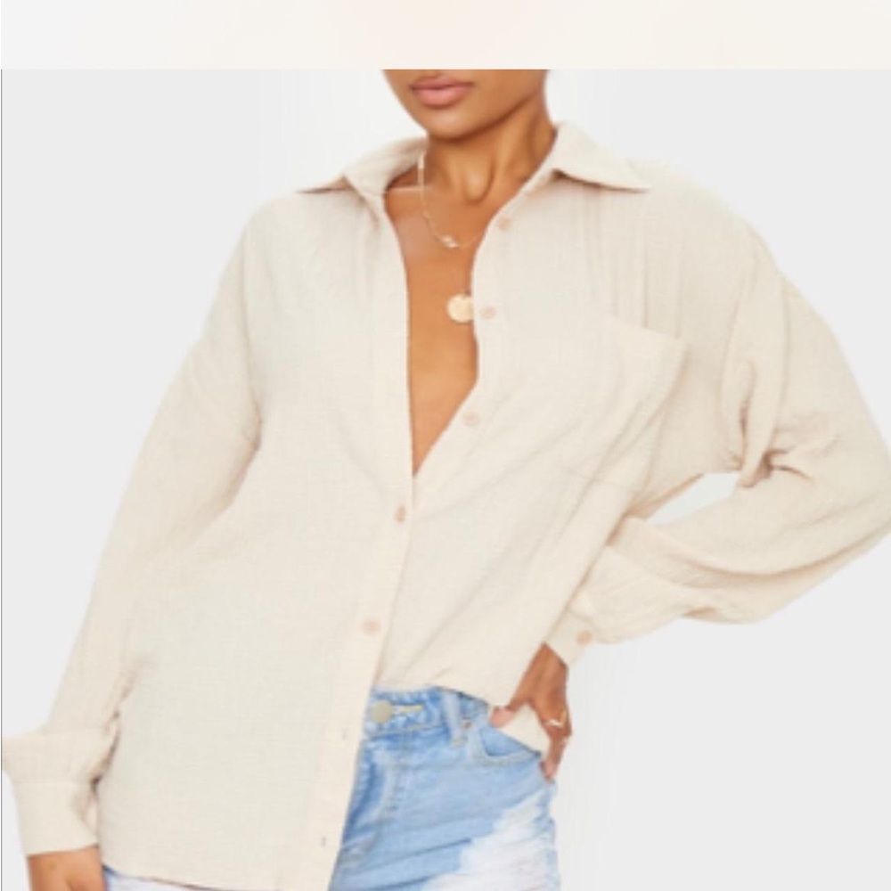 Women's Cream Button-Up Shirt